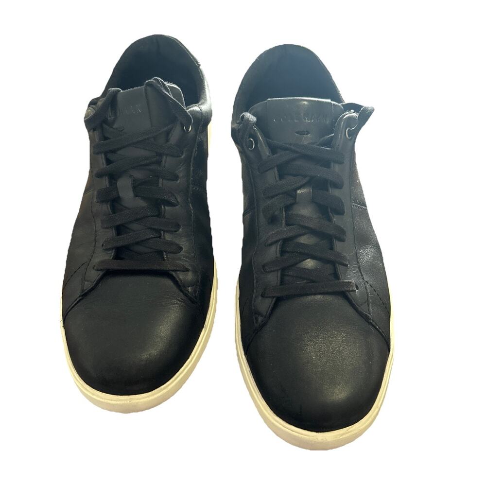 Size 9.5 Men’s Cole Haan Reagan Sneakers Black Leather C32499